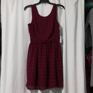 NWT Jack Burgundy Lace Fit And Flare V Back Dress